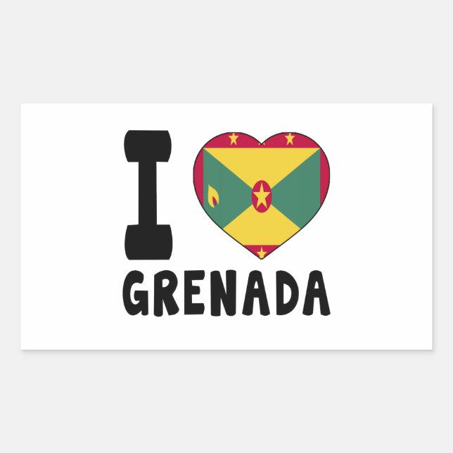 I Love Grenada Sticker (Front)