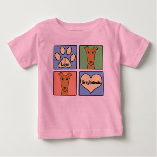 I Love Greyhounds Baby T-Shirt
