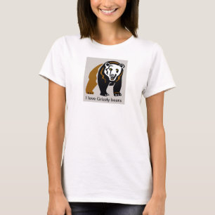 I love GRIZZLY BEARS- Animal graphics- Wildlife T-Shirt