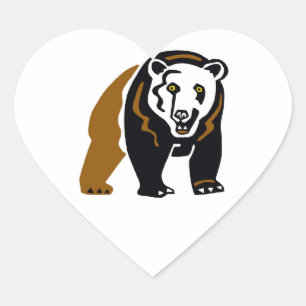 I love Grizzly BEARS - Wildlife - Nature Heart Sticker