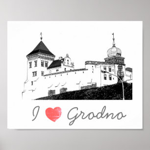 I Love Grodno Belarus Architecture Castle Poster