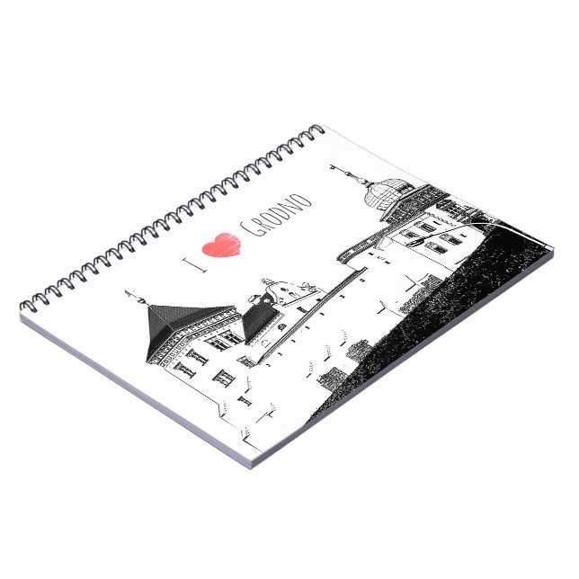 I Love Grodno Belarus Architecture Sketch Castle Notebook (Left Side)