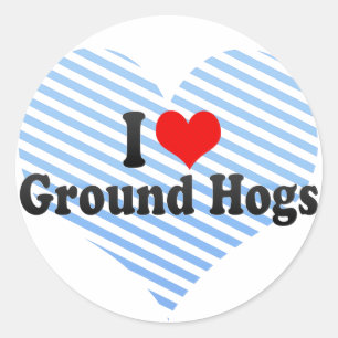 I Love Ground Hogs Classic Round Sticker