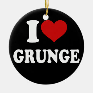 I Love Grunge Ceramic Ornament
