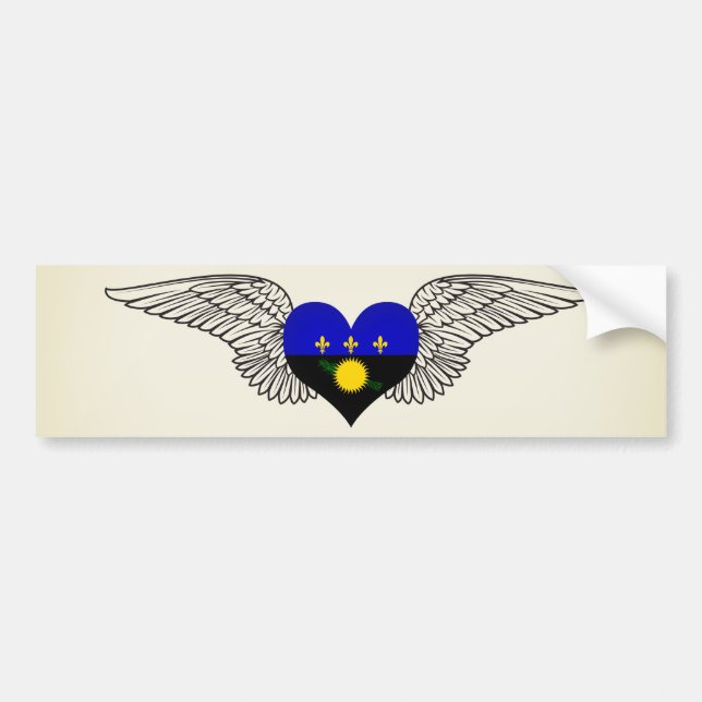 I Love Guadeloupe -wings Bumper Sticker (Front)