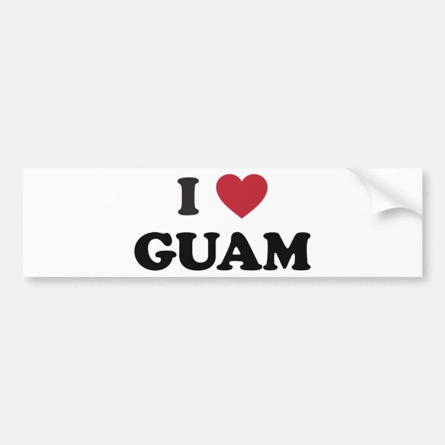 I Love Guam Bumper Sticker (Front)