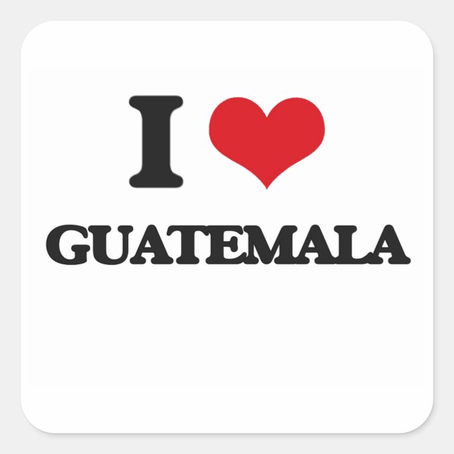 I Love Guatemala Square Sticker (Front)