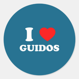 I Love Guidos Funny Italian American Quote  Classic Round Sticker