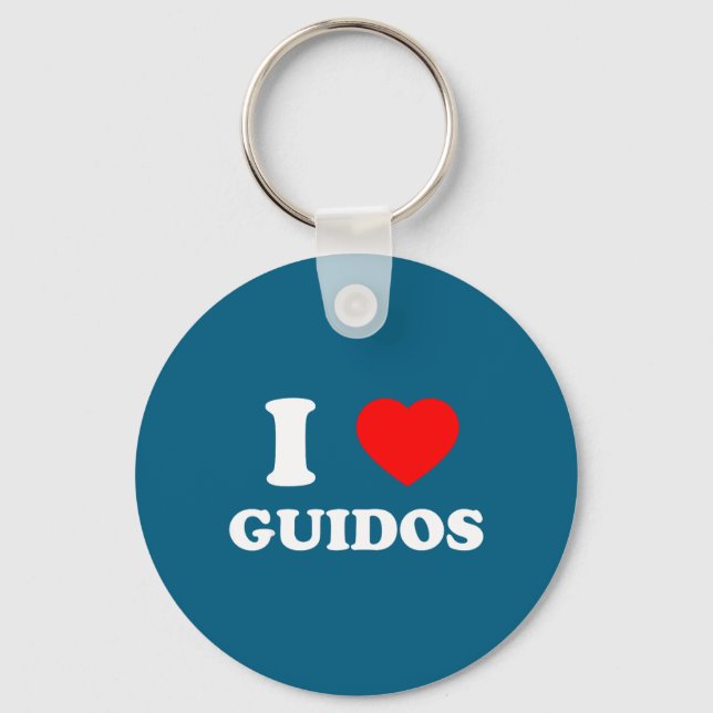 I Love Guidos Funny Italian American Quote  Keychain (Front)