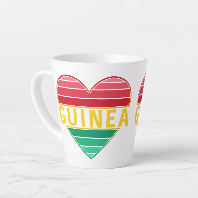 I Love Guinea, Guinean Heart Latte Mug (Left Angle)