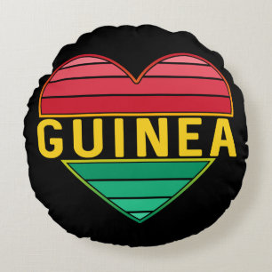 I Love Guinea, Guinean Heart Round Pillow