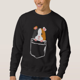 I Love Guinea Pig Pocket Owner Cavy Caricature Sweatshirt