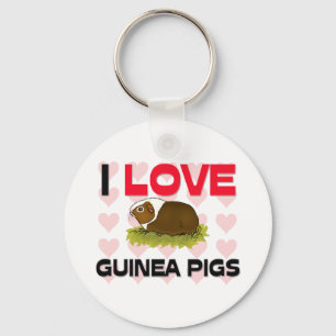 I Love Guinea Pigs Keychain
