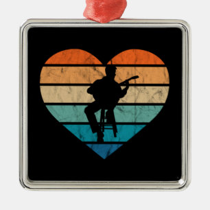 I Love Guitarists With Acoustic Guitar Metal Ornament