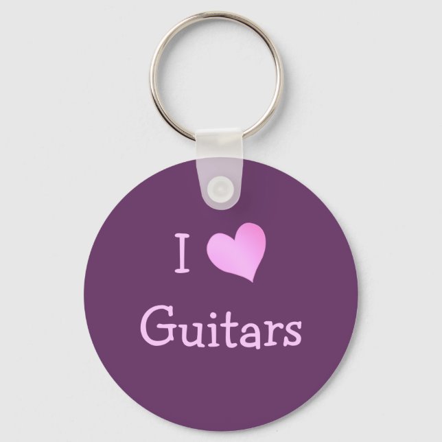 I Love Guitars Keychain (Front)