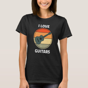 I Love Guitars Rock And Roll Lover Vintage Guitar T-Shirt