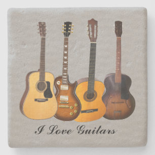 I LOVE GUITARS STONE COASTER