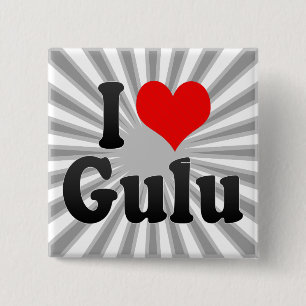 I Love Gulu, Uganda 2 Inch Square Button
