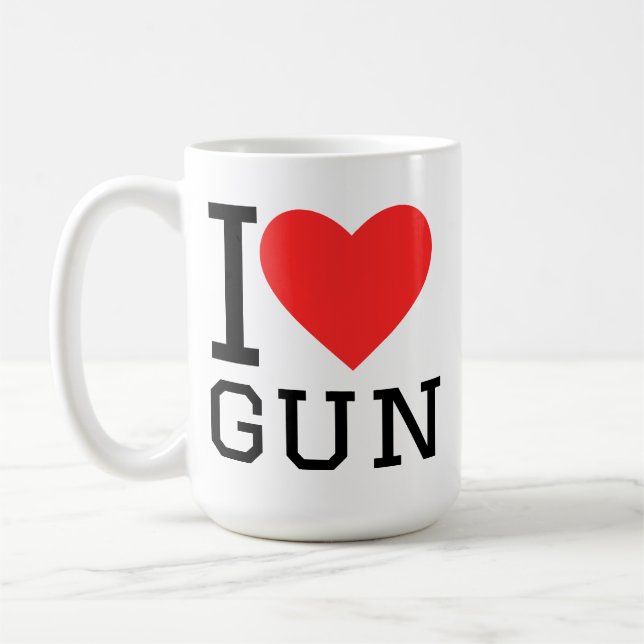 I love gun coffee mug (Left)