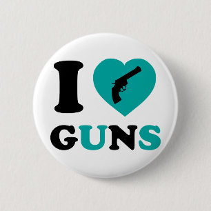 I Love Guns 2 Inch Round Button