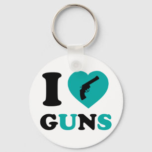 I Love Guns Keychain