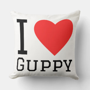 I love guppy throw pillow