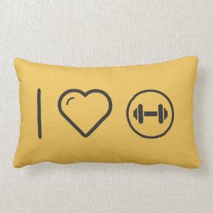 I Love Gym Barbels Lumbar Pillow
