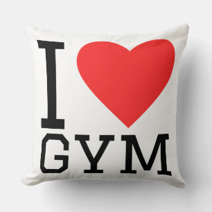 I love gym throw pillow