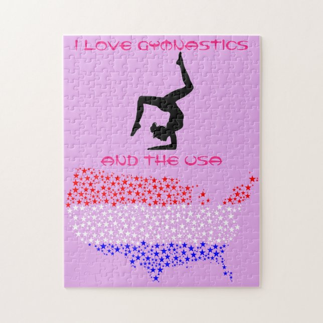 I Love Gymnastics and the USA Puzzle (Vertical)