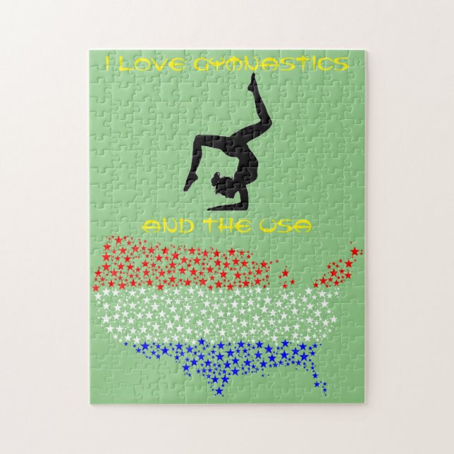 I Love Gymnastics and the USA Puzzle (Vertical)