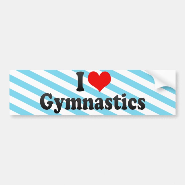 I Love Gymnastics Bumper Sticker (Front)