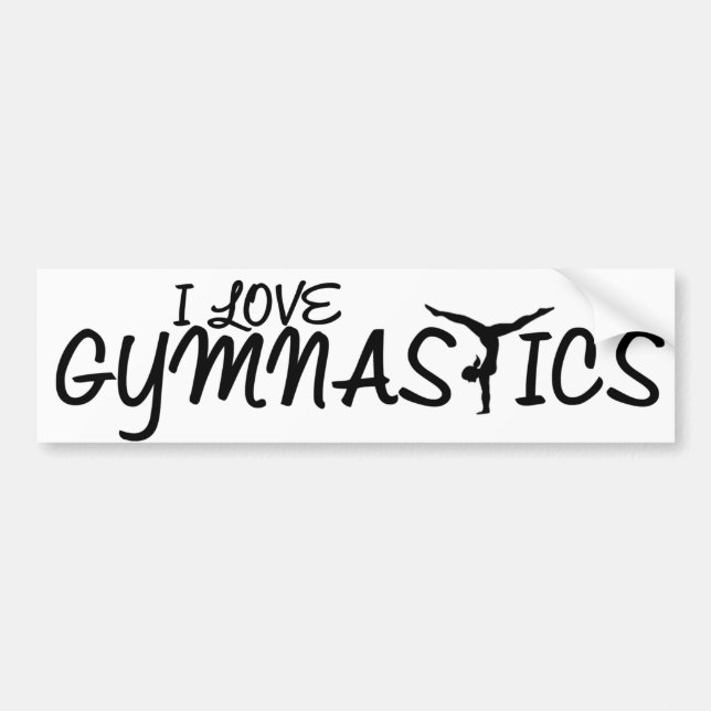 I Love Gymnastics Bumper Sticker (Front)