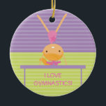 I LOVE GYMNASTICS Christmas Ornament<br><div class="desc">This super cute keepsake ornament is totally customizable by you. Change the template text or order as shown. If you need help or have something else in mind,  just click on the contact link to send the designer a personal detailed message.</div>