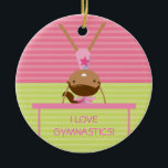 I LOVE GYMNASTICS Christmas Ornament<br><div class="desc">This super cute keepsake ornament is totally customizable by you. Change the template text or order as shown. If you need help or have something else in mind,  just click on the contact link to send the designer a personal detailed message.</div>