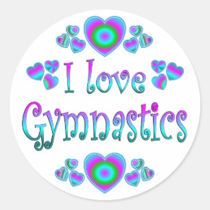 I Love Gymnastics Classic Round Sticker