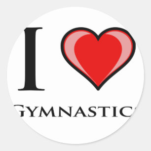 I Love Gymnastics Classic Round Sticker