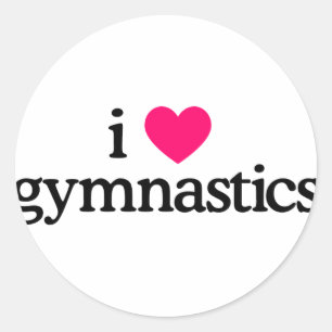 I Love Gymnastics Classic Round Sticker