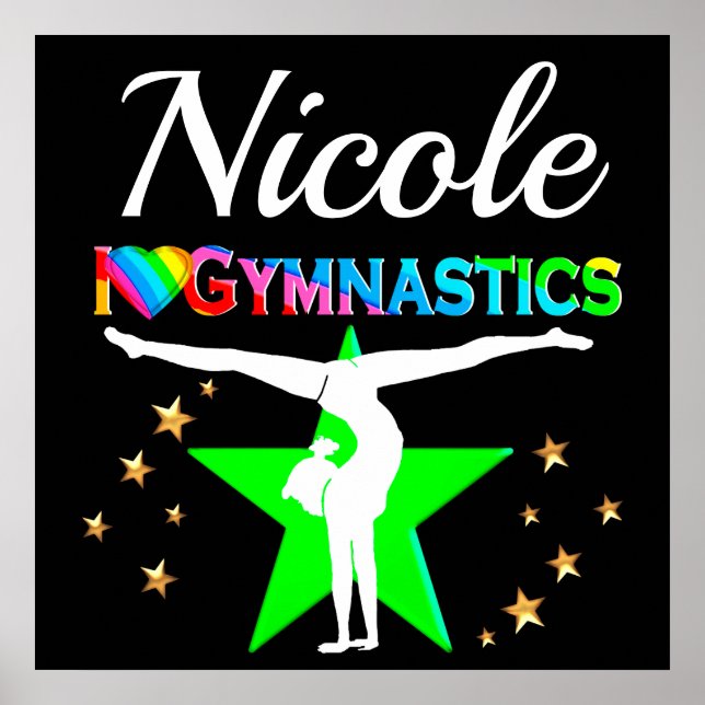 I LOVE GYMNASTICS CUSTOMIZED DESIGN POSTER (Front)