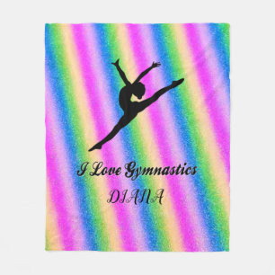 I LOVE GYMNASTICS FLEECE BLANKET!