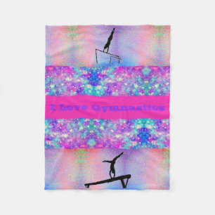 I Love Gymnastics Fleece Blanket