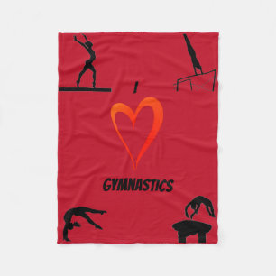 I Love Gymnastics Girls Fleece Blanket