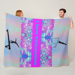 I Love Gymnastics Girls Fleece Blanket