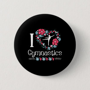 I Love Gymnastics - Gymnast Acrobatic Tumbling Che 2 Inch Round Button