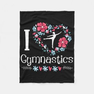 I Love Gymnastics - Gymnast Acrobatic Tumbling Che Fleece Blanket