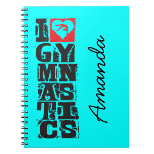 I Love Gymnastics Hunter Personalized Notebook