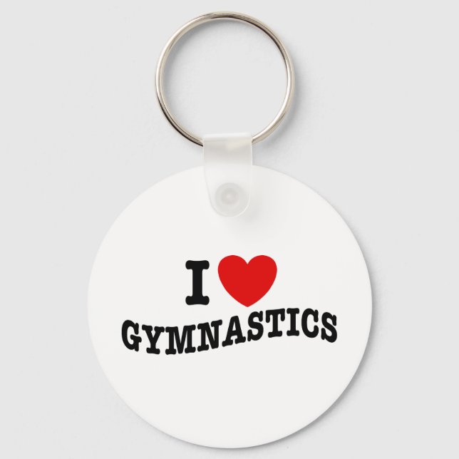I Love Gymnastics Keychain (Front)