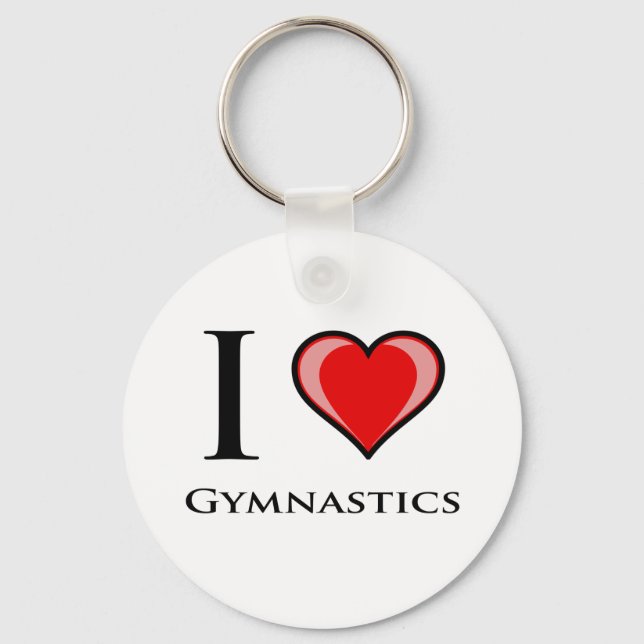 I Love Gymnastics Keychain (Front)