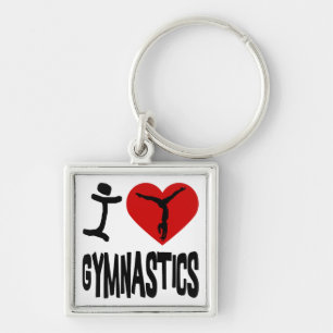 I Love Gymnastics Keychain