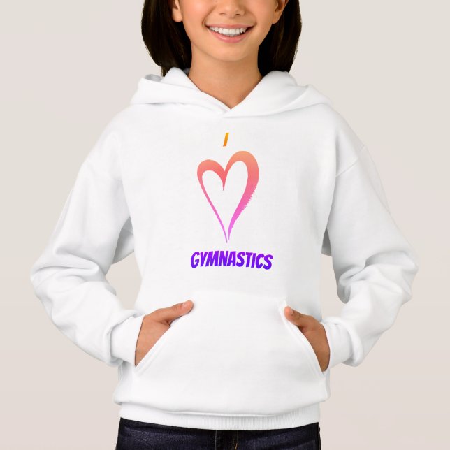 I Love Gymnastics - Kids Pullover Hoodie (Front)