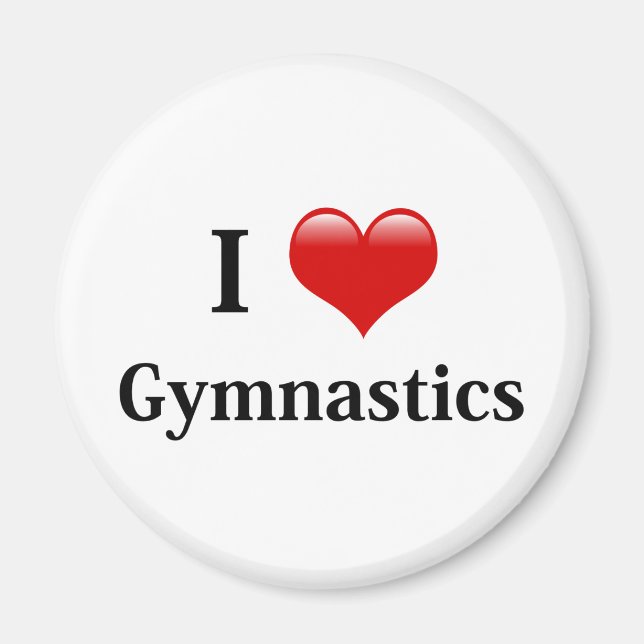 I Love Gymnastics Magnet (Front)